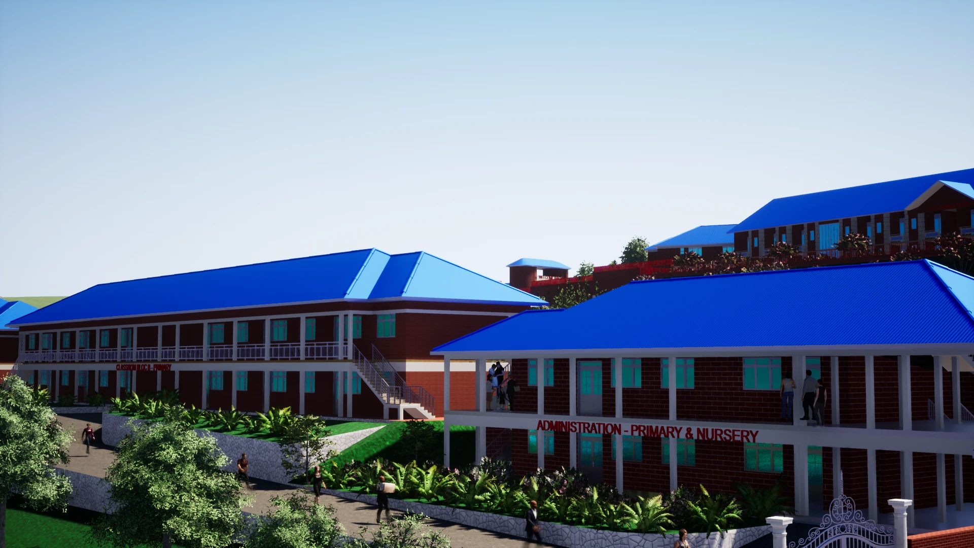 Illustration of the completed primary school campus.